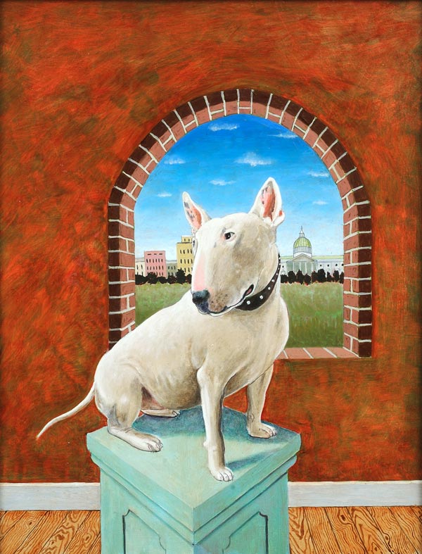 Bull Terrier before Window, Dog Portraits, 2015 _ Timothy Vermeulen