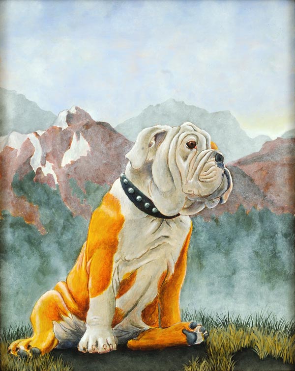 Bulldog in Landscape, Dog Portraits, 2015 _ Timothy Vermeulen
